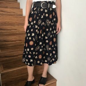 Vintage baroque print midi skirt